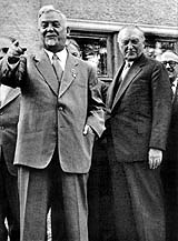Im September 1955 in Moskau mit Konrad Adenauer (rechts auen Walter Hallstein)