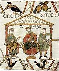 mit seinen Shnen Odo und Robert (Auschnitt aus dem Teppich von Bayeux)